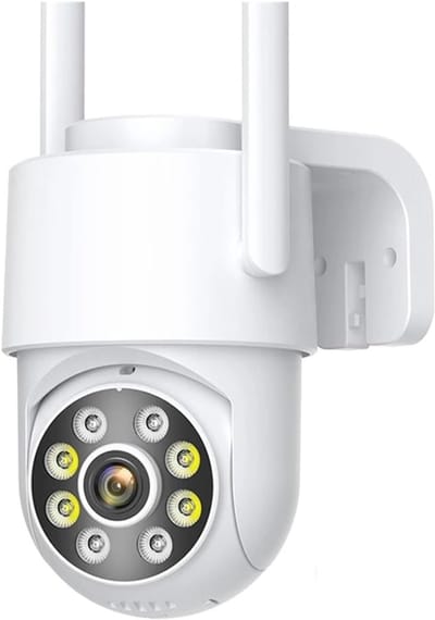 Beveiligingscamera Buiten - Wifi Camera PTZ - Thuis Bewaking - Dubbele Lens Twee Schermen - IP66 Waterdicht - Wit