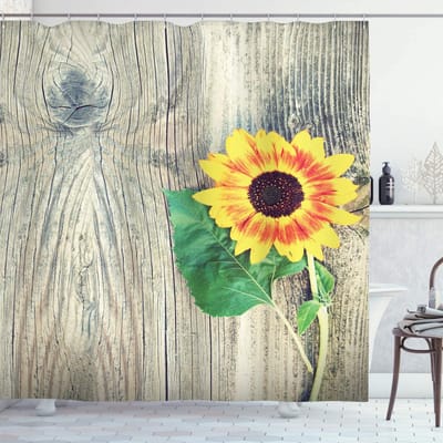 ABAKUHAUS Zonnebloem Douchescherm – 175x200 cm – Polyester