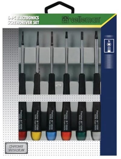 Set van 6 precisieschroevendraaiers TORX T6 T7 T8 T9 T10 T15 - 130mm