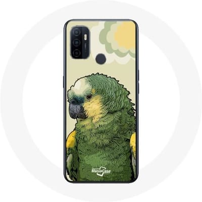 Oppo A53 Hoesje Amazone Papegaaien Groen groen