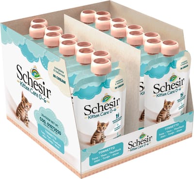 20x Schesir Kattenvoer Kitten 0-7 Tonijn in Cream 150 gr