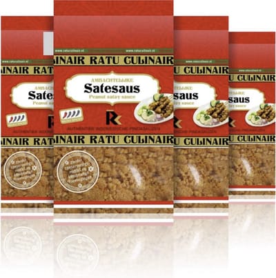 Ratu Culinair | 4 x 400gr Pindasaus saté | Ambachtelijk bereid  | satésaus kant en klaar | Glutenvrij
