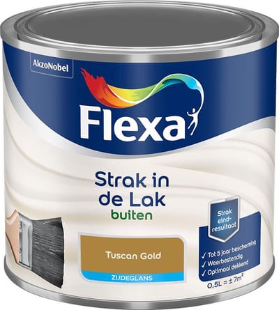 Flexa - Strak In De Lak Buitenlak Zijdeglans - Tuscan Gold - Mengverf - 500 Ml