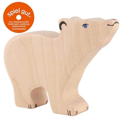 HOLZTIGER Zeedieren - Ijsbeer Klein - 10X2X8Cm - Houten Figuur - Handgemaakt