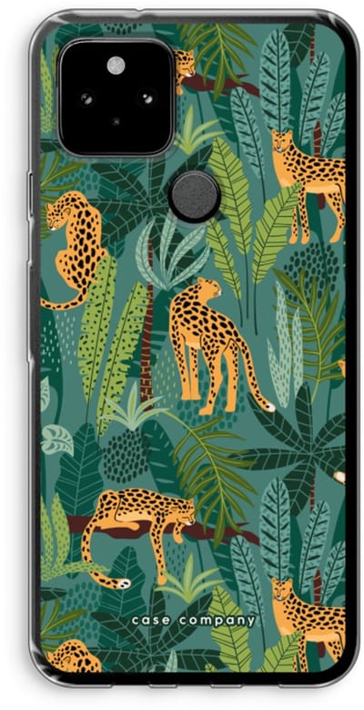 Case Company® - Hoesje geschikt voor Google Pixel 5 hoesje - Luipaard 2 - Soft Cover Telefoonhoesje - Bescherming aan alle Kanten en Schermrand