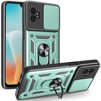 Coverup Hoesje - Geschikt voor Samsung Galaxy Xcover 7 Pro Hoesje - Coverup Armor Ring Kickstand Back Cover met Camera Shield - Groen