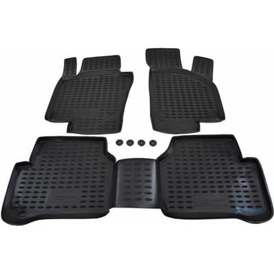 Tapis De Sol En Caoutchouc 3D - J&J AUTOMOTIVE - Volkswagen Passat B6/B7 - Noir - Sur Mesure - Antidérapant noir