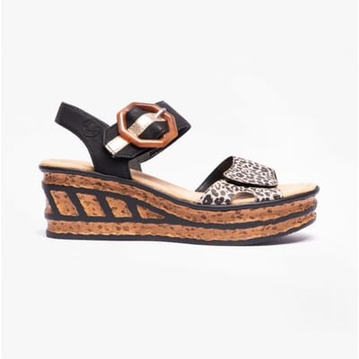 Rieker Sandalen F1/2 Leest zwart Synthetisch - Maat 40