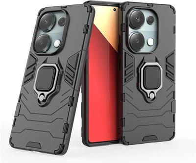 MobyDefend Hoesje - Geschikt voor Xiaomi Redmi Note 13 Pro 4G - Dubbelgelaagde Pantsercase Met Standaard - Zwart