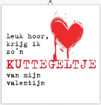 Tegeltje Valentijn - Kuttegeltje - 10,8 x 10,8 cm