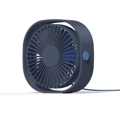 Kleine USB Ventilator, Mini Stille Ventilator, Draagbare USB Ventilator 3 Snelheden Voor Camping, Kantoor, Sport & Reizen, USB Voeding, Blauw