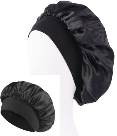 Actie4you® - Luxe Bonnet - Satijnen Slaapmuts - Haarverzorging - Elastisch - Satijn – Haarnetje - 1 Stuks - Zwart