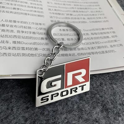 GR SPORT Logo Auto Accessoires Zinklegering Auto Sleutelhanger Sleutelring Voor Toyota TOYOTA HV YARiS RZ RC RS Prius Lexus Supra GR86 VIOS gray