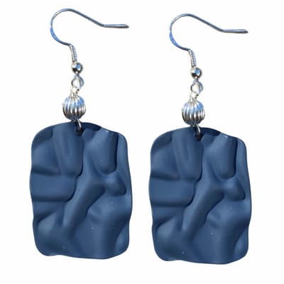 Zilveren blauwe oorbellen Satijn - Charme Bijoux