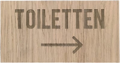 Bordje Toiletten met pijl rechts - klein
