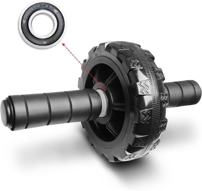 Ab Roller Wheel - Buikspierwiel Trainingswiel - Core Training - Massief Stalen As - 30 x 16 x 16 cm