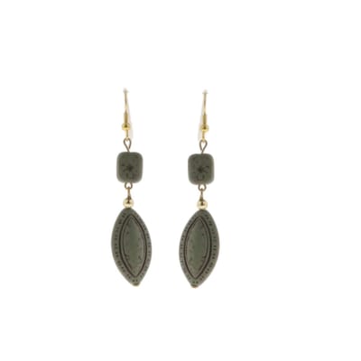 Behave - Oorbellen - Vintage Chic - Grijs Dames Oorhangers - 7 cm