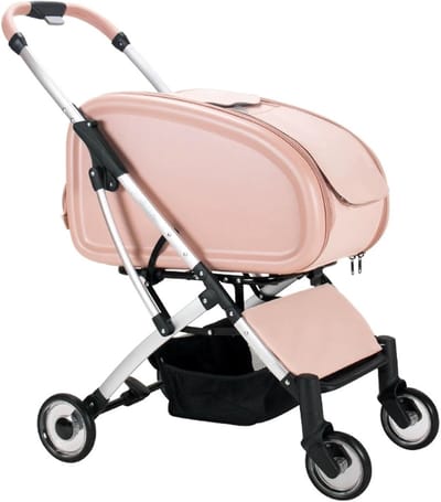 Huisdieren Wandelwagen - Draagbare Transportbox - Comfortabel Reizen - Opvouwbaar Met Afneembare - Tot 15 kg - Roze