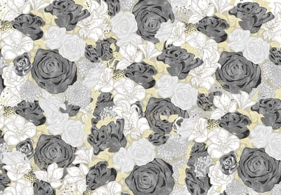 Fotobehang Bloemen Rozen XXL – posterbehang – 368 x 254 cm - Zwart Wit