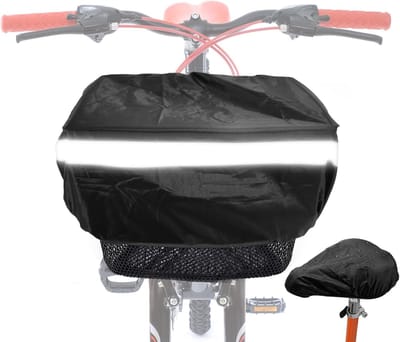 Fietsmand Regenhoes - 2 Stuks Voorste Fietsmand - Waterdichte Regenhoes met Zadelhoes - Fietsmanden Accessoires