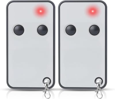 Set van 2 Compatibele Afstandsbedieningen voor Poort en Garage met Kopieerfunctie, 433.92MHz, Geschikt voor E80 TX52R