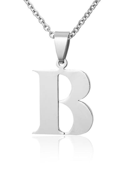 Montebello Ketting Letter B - 316L Staal - Alfabet - 19x30mm - 50cm