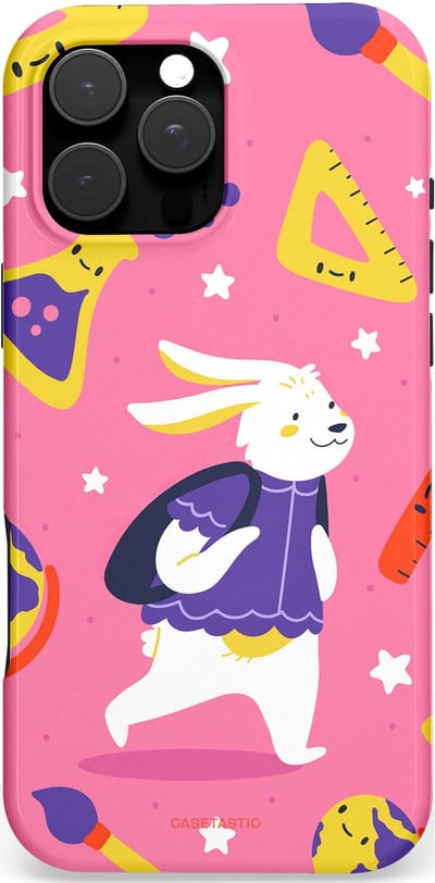 Casetastic Hoesje Geschikt voor Apple iPhone 16 Pro Max Magsafe - Stijlvolle Beschermende Duo-layer Case - Slimme konijnensprongen