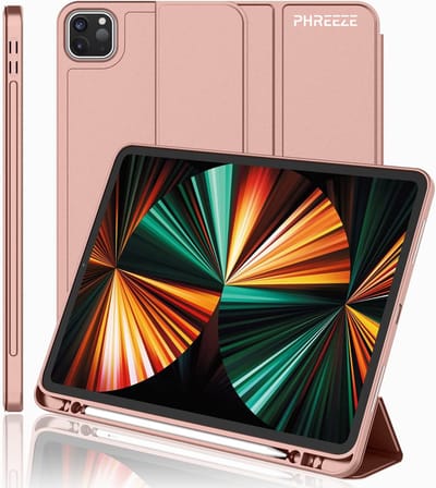 Hoes geschikt voor iPad Pro 11 inch 2024 (7e generatie) - Hoes geschikt voor iPad Pro met Pencil Vak - Draaibare Tri Fold Hoesje geschikt voor iPad Pro 7 11-inch met M4 Chip Case - Donker Blauw