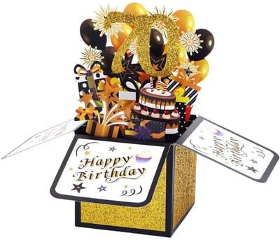 Dailygoods- Pop-upkaart Gelukkige Verjaardag - 3D Verjaardagskaart - Verjaardagswenskaart - Envelop - Creatieve Cadeaudoos - Multi-color Papier 23x23x17,6cm