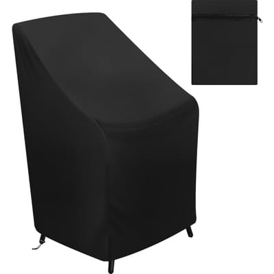 1 stuks Terrasstoelhoes Waterdicht Buiten Tuinmeubilair Bescherming Universele Lounge Diepe Zithoes Gemakkelijk UV-bestendig black