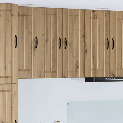 vidaXL - Wandkast - LUCCA - Artisanaal - eiken - 30 - x - 31 - x - 80 - cm - Bewerkt - hout