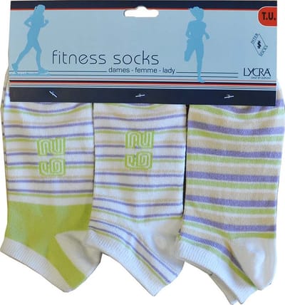 Dames enkelkousen fitness fantasie '62' - 6 paar gekleurde sneaker sokken - 36/41