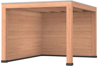 Douglas overkapping, 300 x 400, met achterwand en zijwand, Westwood Modern Plus