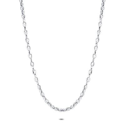 Twice As Nice Halsketting in edelstaal, ovale schakels 60cm