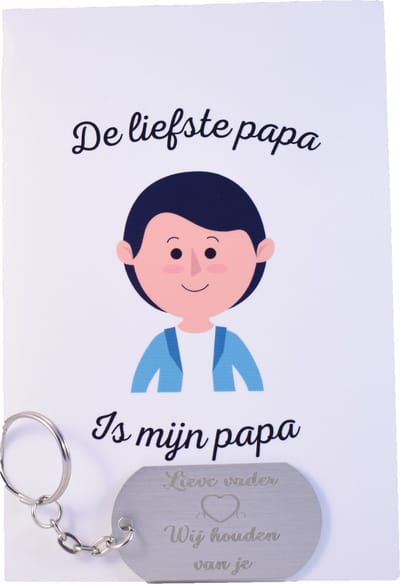 Akyol - Lieve vader wij houden van je Sleutelhanger - Vader sleutelhanger - Papa sleutelhanger - Sleutelhanger papa - Familie sleutelhanger - Vaderdag cadeautje - Papa cadeau