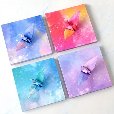 400 Stuks Vier Stijlen - Vouwblaadjes - Origami Papier - Met Sterrenpatroon - Dubbelzijdig Afdrukken - 3,74 X 3,74 Inch - Diy-Papierknutselwerk, Kaarten, Stanswerk, Scrapbookomslagen, Het Maken Van Trouwkaarten en Vouwprojecten