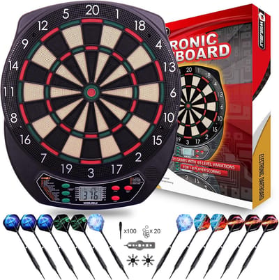 Professioneel Elektronisch Dartbord voor 1 tot 8 Spelers | Inclusief 12 Darts, Gloeiende Tips en Accessoires