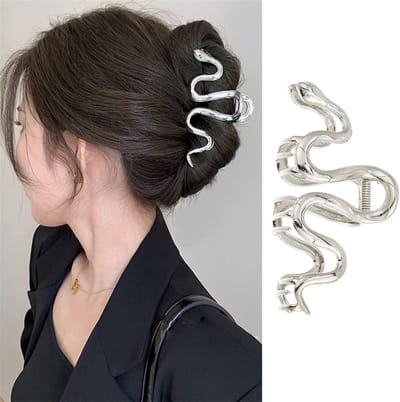 Grote Klauw Haarclip - Slang Haarspeld - Haar Styling - Sterk Metaal - 11 cm - Zilverkleurig