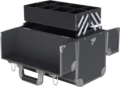 Core® Cosmetica Koffer - Make-up Koffer met Verstelbare Vakken – Visagie Koffer – Zwart - 37cm x 35cm x 22 cm