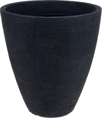 Koopman Serie - Ronde Antraciete Bloempot - 39 x 42 cm - Moderne Structuur - Voor Buiten