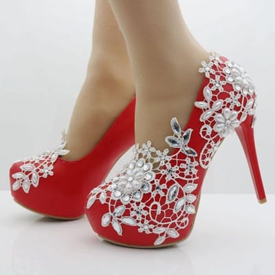 Élégant printemps automne Sexy doux pompes de mariage bout rond femme pompes plate-forme mince talon haut blanc rouge chaussures femme 39 gray