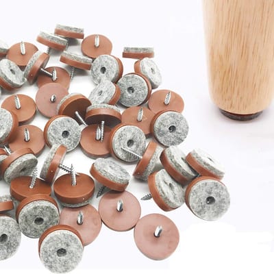 60 Stuks - 33/40cm Bruine Insteek Vilt Pads voor Meubels en Vloerbescherming