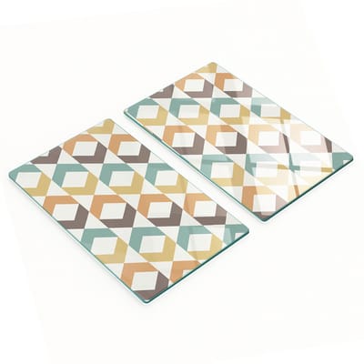 Decoratieve serveerplanken van glas met retro-achtergrond, 2x30x52 cm