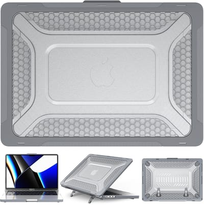 Turtle Shift Laptopcover Shield geschikt voor MacBook Pro 14' inch - 2023 / 2021 - A2442 / A2779 / A2918 / A2992 - Grijs