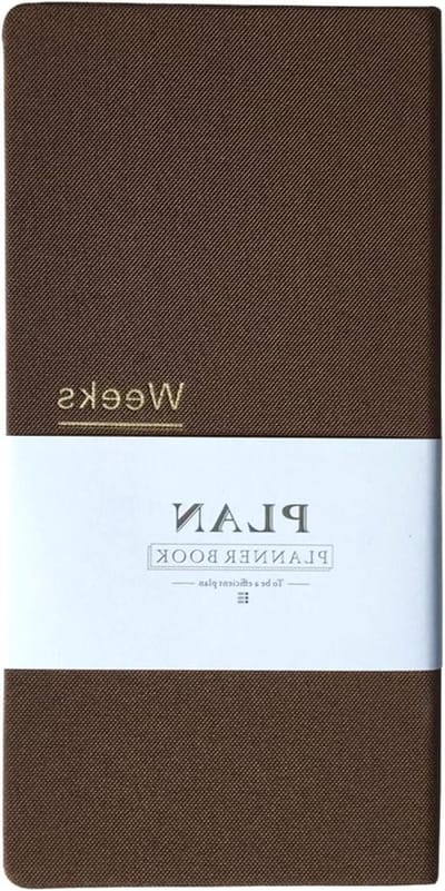Undated Pocket Weekly Planner Schedule Organizer Calendar Year Month Week Plan A6 Notebooks (A6 Undated Planner Brown)