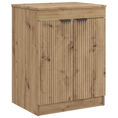 vidaXL - Badkamerkast - Artisanaal - eiken - 54 - x - 41 - x - 70 - cm - Bewerkt - hout