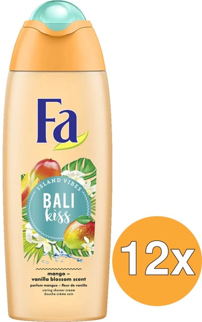 Fa Showergel - Peach Pacific - Geur van Mango en Vanillebloesem - Douchegel - Voordeelverpakking - 12 x 250 ml