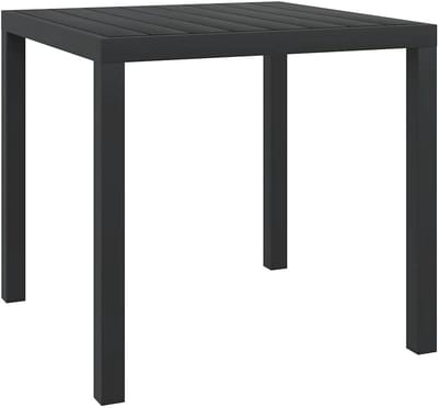 Tuin Tafel - Buitenmeubel - Terras Dineren - Weerbestendig Aluminium - 80x80x74 cm - Zwart