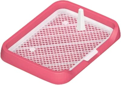 Hondentoilet - Plasbak Hond - Zindelijkheidstraining Hond - Afneembare Kolom - 47x36x5.5cm - roze
