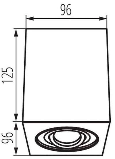 Opbouwspot Gord1 - Vierkant - Zwart - Kantelbaar - 96x96x125mm